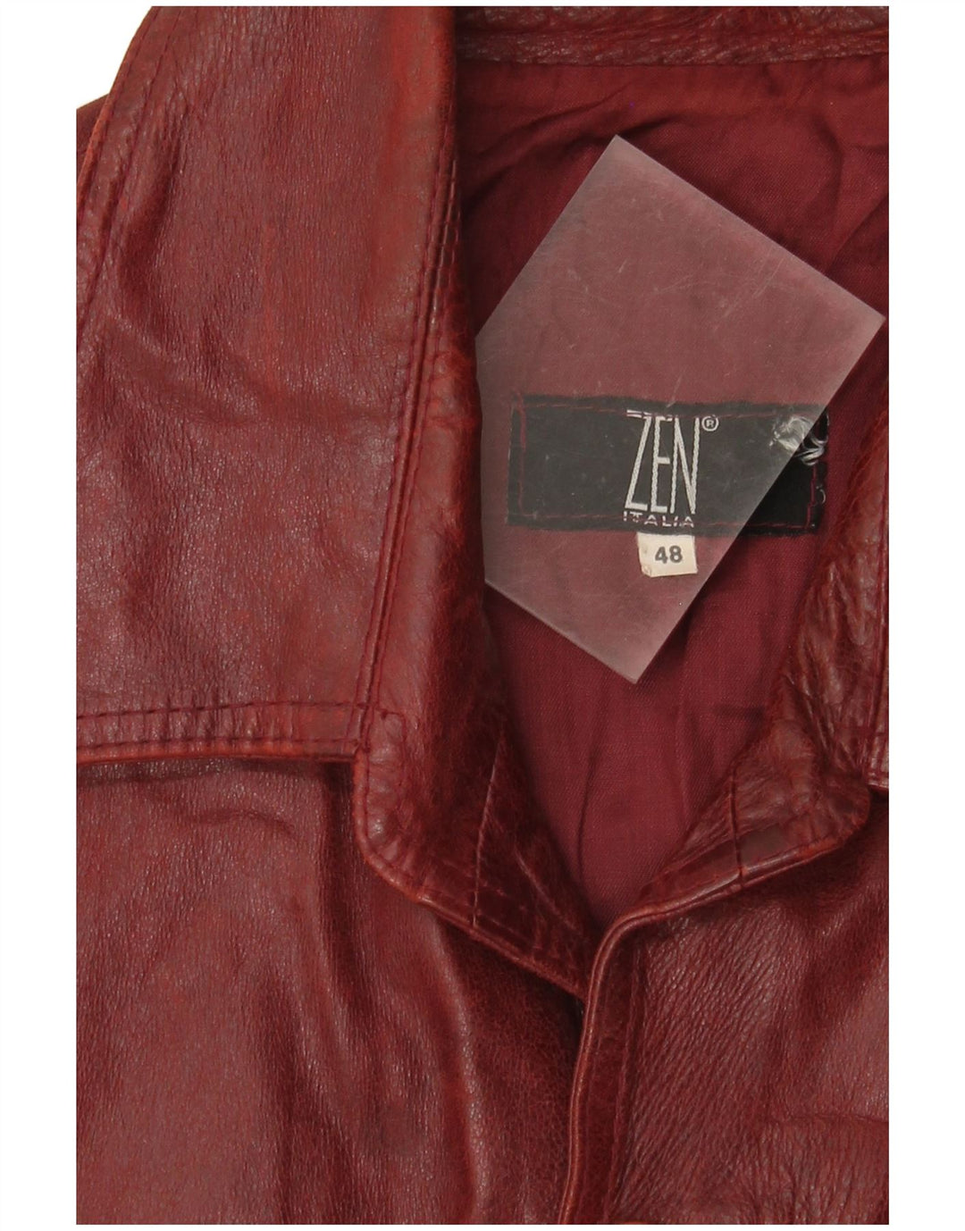 ZEN Herren Lederjacke IT 48 Medium Burgund