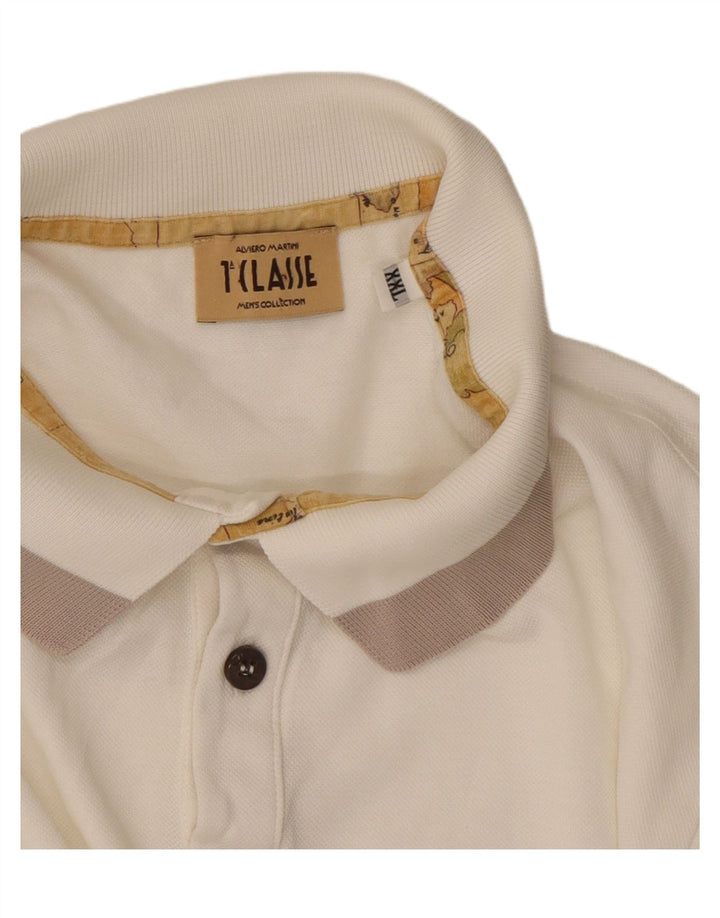 ALVIERO MARTINI Mens Polo Shirt 2XL White Cotton Vintage ALVIERO MARTINI and Second-Hand ALVIERO MARTINI from Messina Hembry 