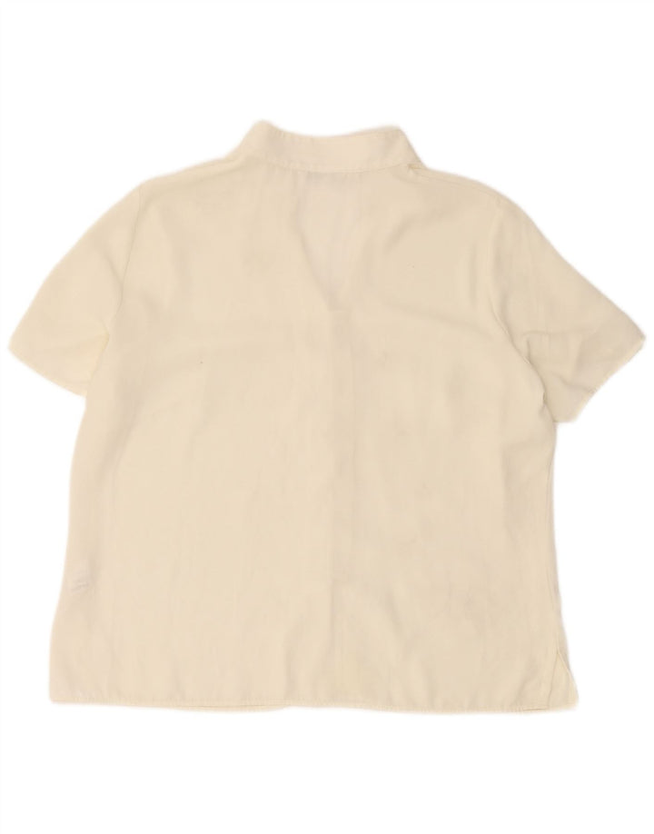 Marks & Spencer Damen-Blusenoberteil, UK-Größe 46, Größe L, gebrochenes Weiß, Blumenmuster, Polyester