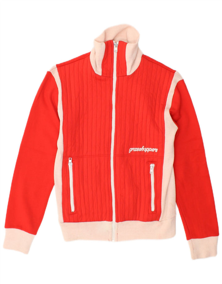 grasshoppers Damen-Trainingsanzug-Top-Jacke IT 38 XS Roter Farbblock