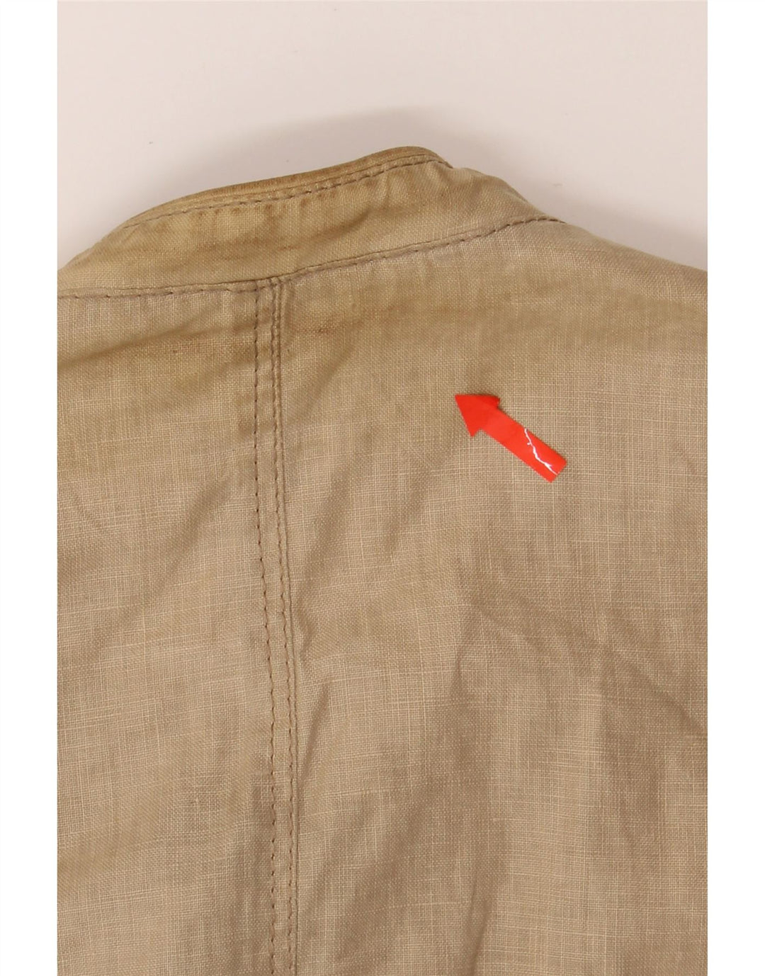 KRIZIAUOMO Mens Utility Gilet IT 50 Large Beige Linen Vintage Kriziauomo and Second-Hand Kriziauomo from Messina Hembry 