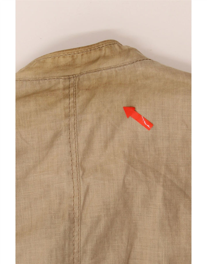 KRIZIAUOMO Mens Utility Gilet IT 50 Large Beige Linen Vintage Kriziauomo and Second-Hand Kriziauomo from Messina Hembry 