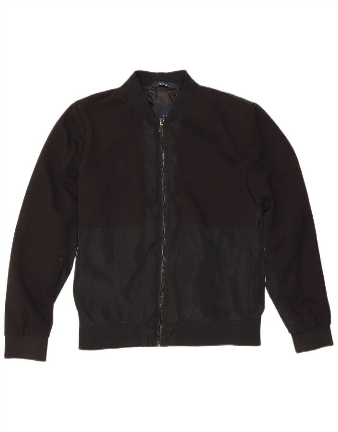 Zara Herren Bomberjacke UK 40 Large Schwarz Polyester