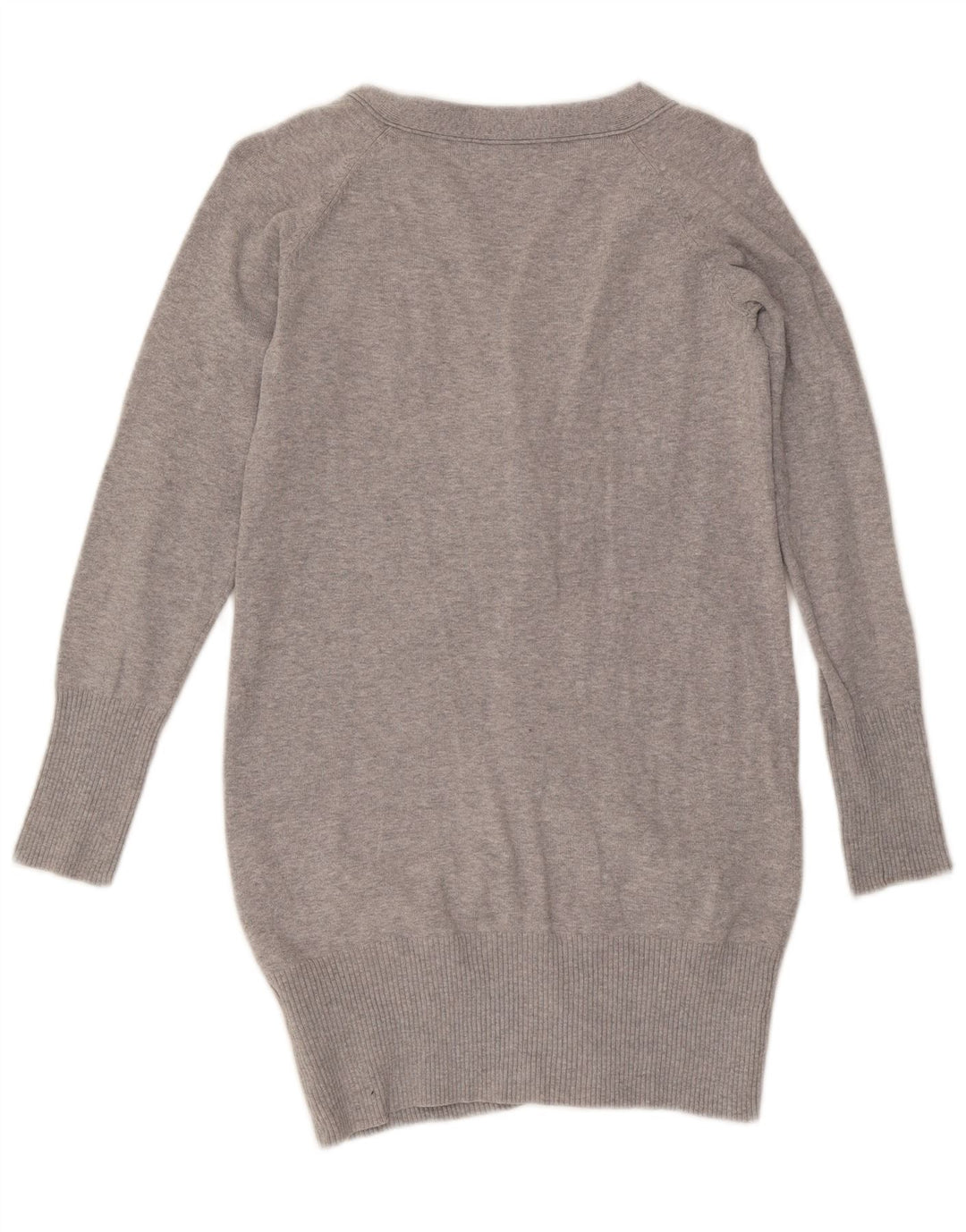 Zara Damen-Cardigan-Pullover UK 12 Mittelgrau gefleckte Baumwolle