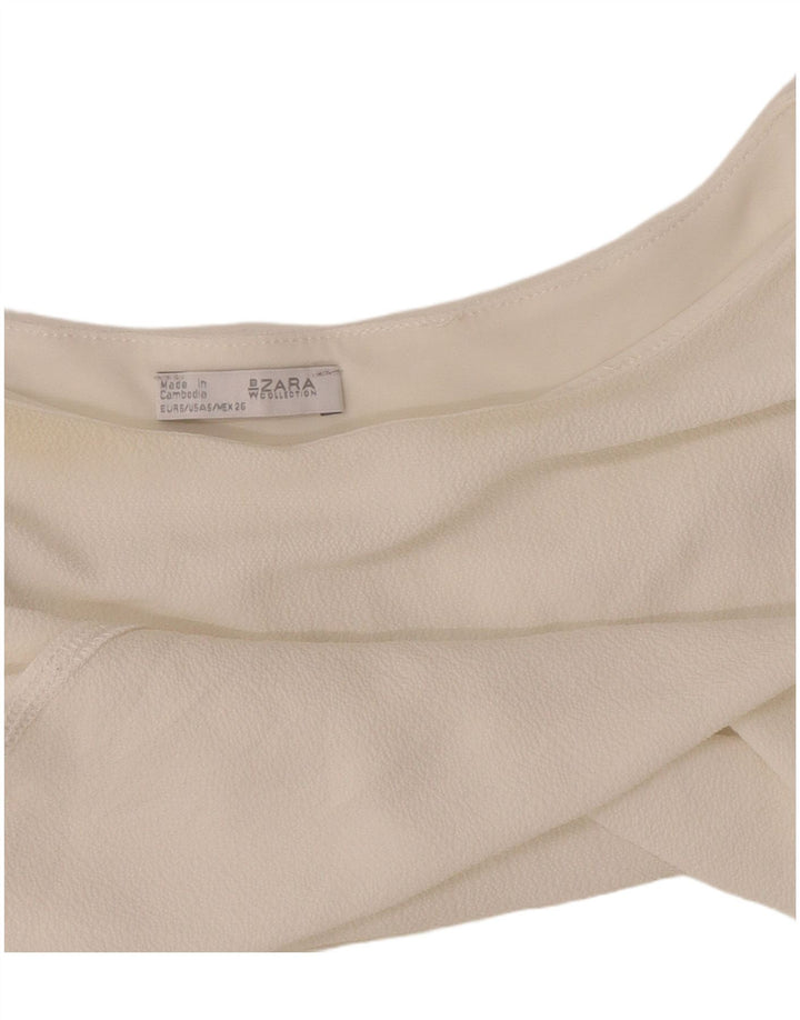 Ärmelloses Poncho-Blusenoberteil von Zara für Damen, Gr. 40, Größe S, Weiß