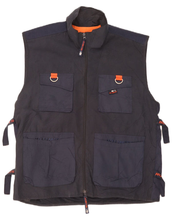 No Limits Herren-Utility-Gilet UK 40 Large Marineblaues Polyester