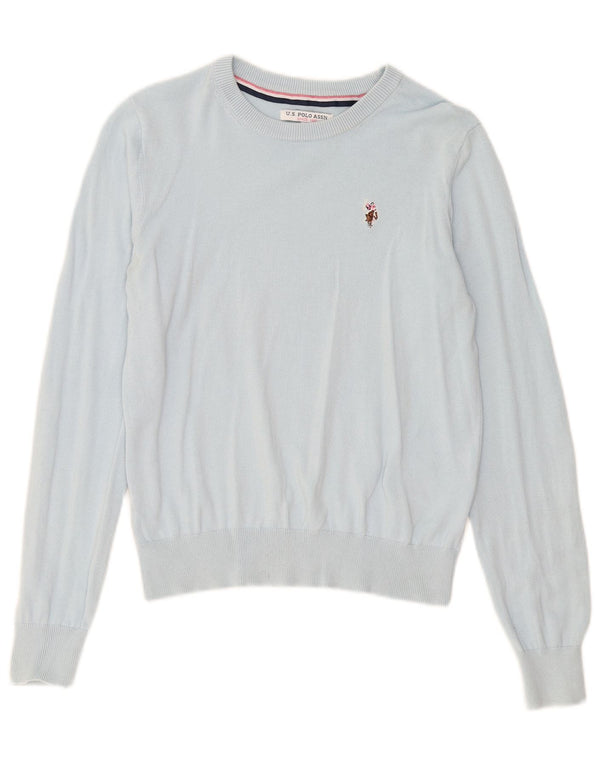 U.S. Polo Assn. Damen-Pullover mit U-Boot-Ausschnitt, Gr. 10, Größe S, blau, Baumwolle