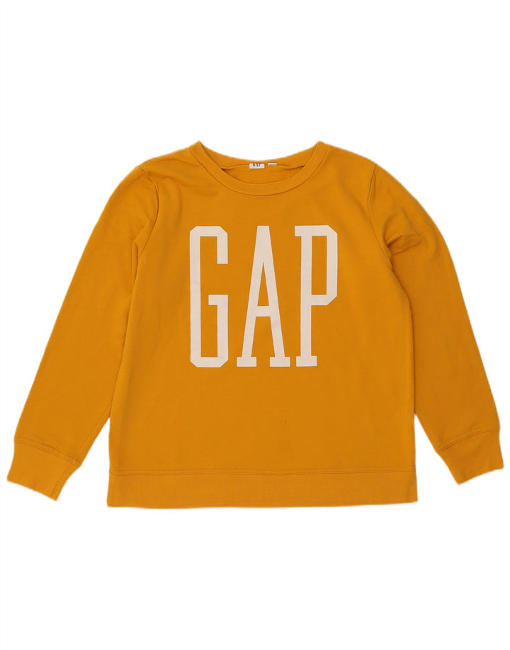 GAP übergroßer Damen-Sweatshirtpullover mit Grafik, Gr. 10, Größe S, Gelb, Baumwolle