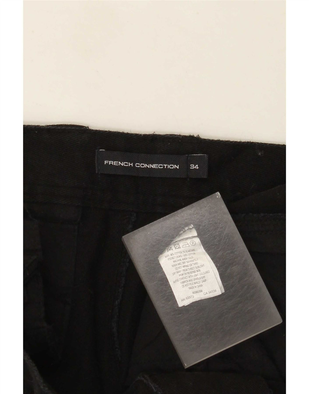 French Connection Herren Tapered Jeans W34 L27 Schwarze Baumwolle