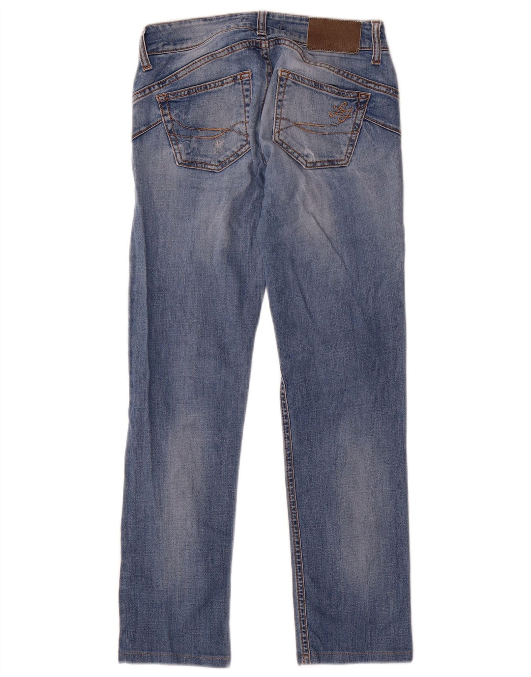 Liu Jo Damen Distressed Straight Jeans W26 L27 Blau