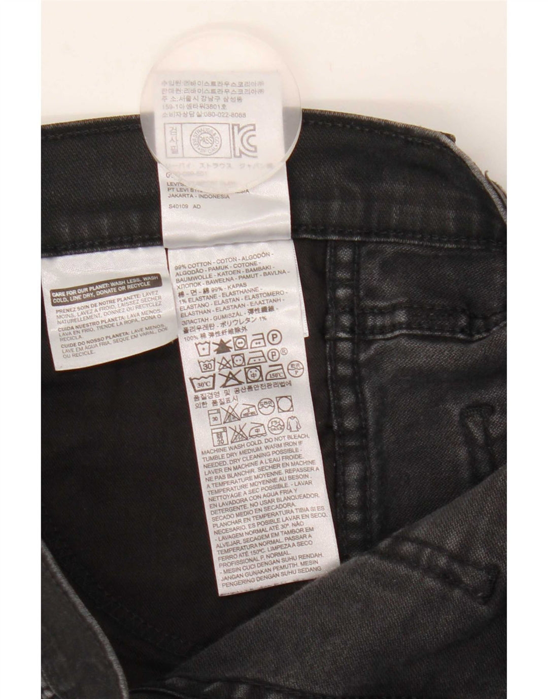 Levi's Damen Slim Jeans W30 L29 Schwarze Baumwolle