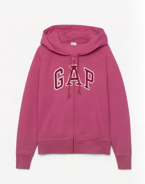 Gap Damen-Kapuzenpullover mit grafischem Reißverschluss, Gr. 10, Größe S, Rosa, Baumwolle