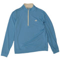 Adidas Herren-Pullover-Trainingsanzug-Oberteil mit Reißverschluss und Halsausschnitt, mittelblaues Polyester