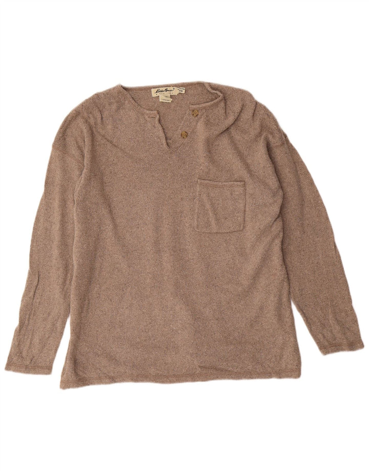 EDDIE BAUER Damen Übergroßer Pullover mit U-Boot-Ausschnitt, UK 14, Mittelbraun
