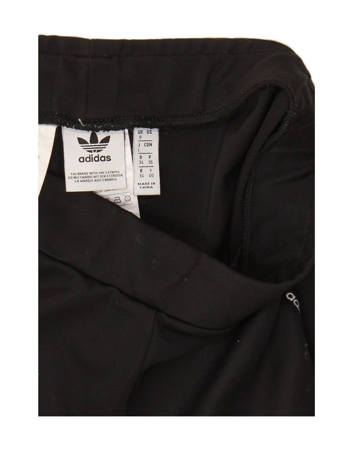 ADIDAS Womens Graphic Sport Shorts UK 8 Small Black Polyester Vintage Adidas and Second-Hand Adidas from Messina Hembry 