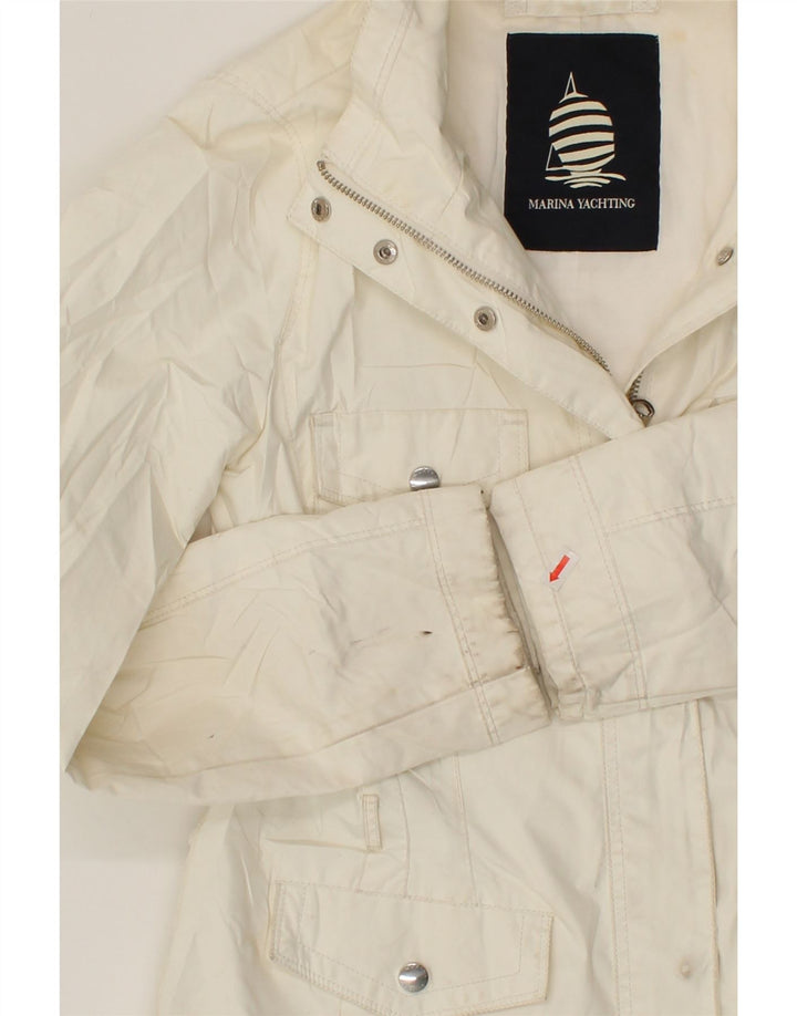 MARINA YACHTING Womens Utility Jacket IT 40 Small White Polyester Vintage Marina Yachting and Second-Hand Marina Yachting from Messina Hembry 