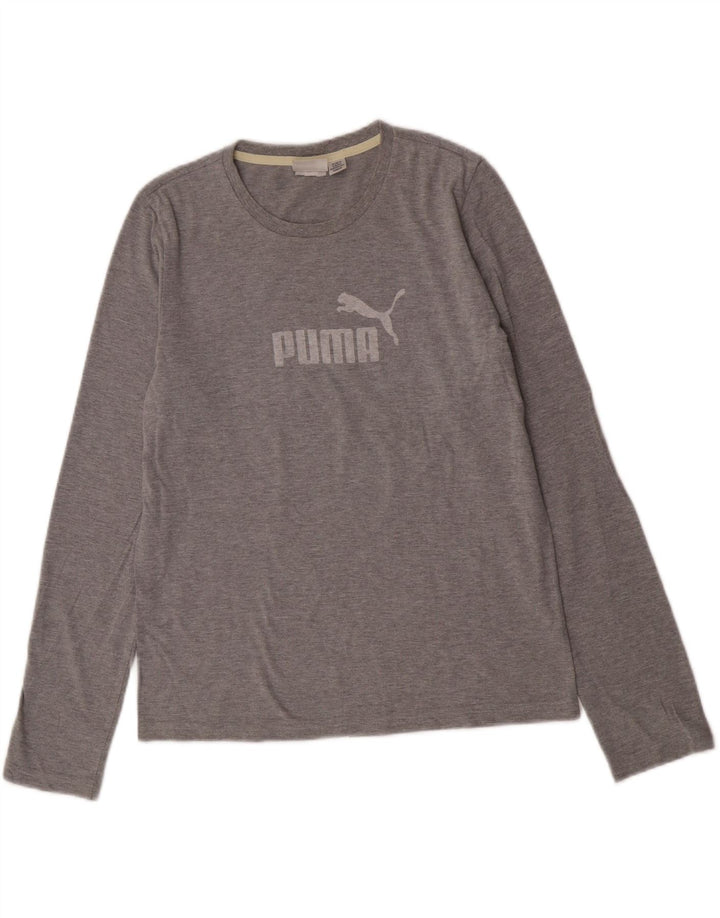 Puma Damen Graphic Top Langarm UK 14 Large Grau