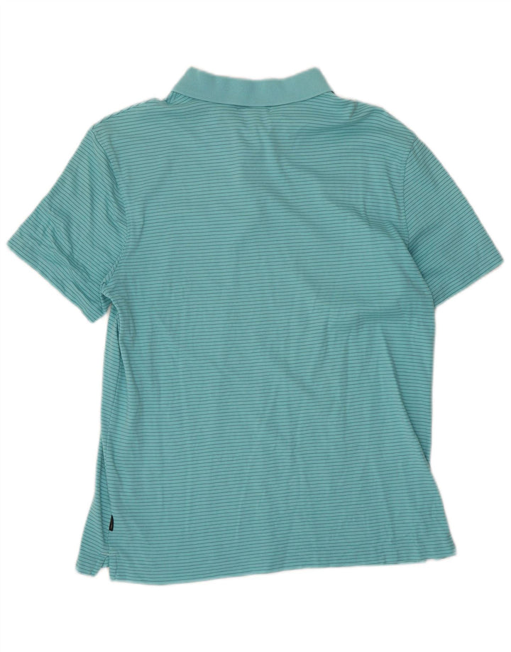 CALVIN KLEIN Herren Poloshirt mittelblau gestreift aus Baumwolle