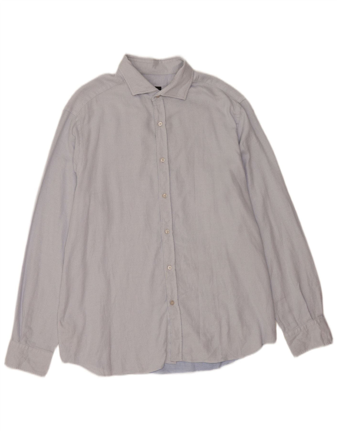 Massimo Dutti Herrenhemd 2XL blau gepunktete Baumwolle