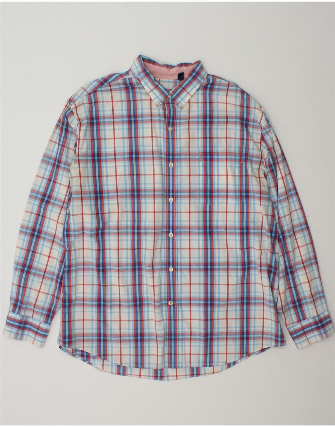 IZOD Mens Shirt XL Blue Check Cotton Vintage Izod and Second-Hand Izod from Messina Hembry 