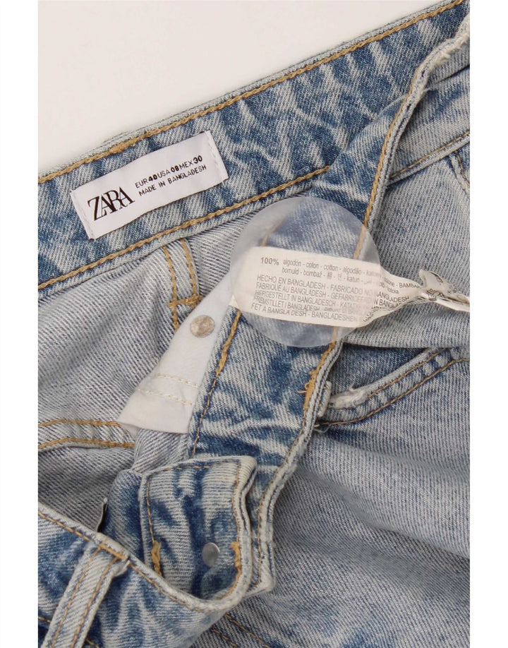 Zara Damen Distressed Tapered Jeans EU 40 Medium W30 L27 Blaue Baumwolle