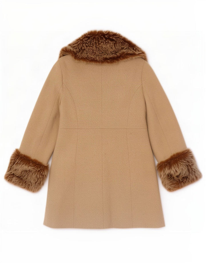 Topshop Damenmantel UK 12 Medium Beige Colourblock Polyester