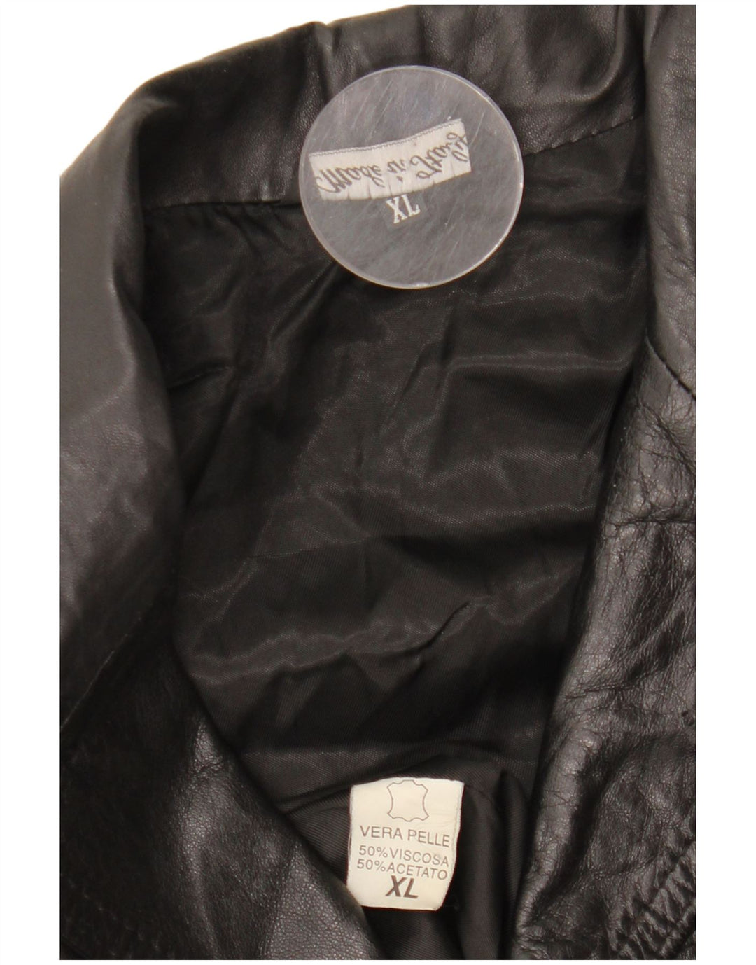 VINTAGE Herren Lederjacke UK 42 XL Schwarzes Leder