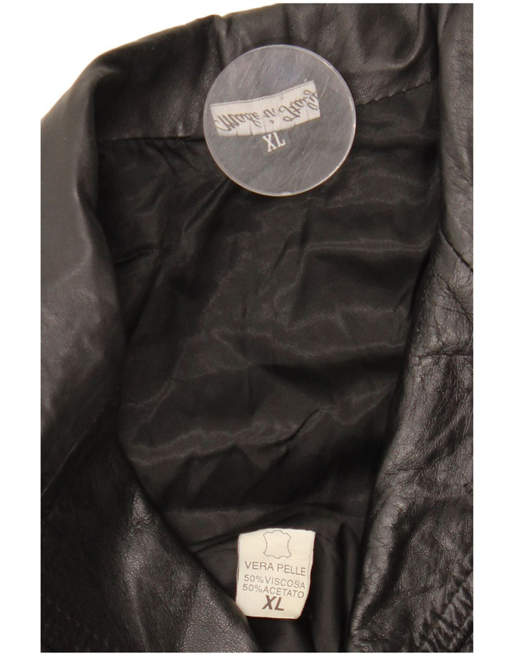 VINTAGE Herren Lederjacke UK 42 XL Schwarzes Leder