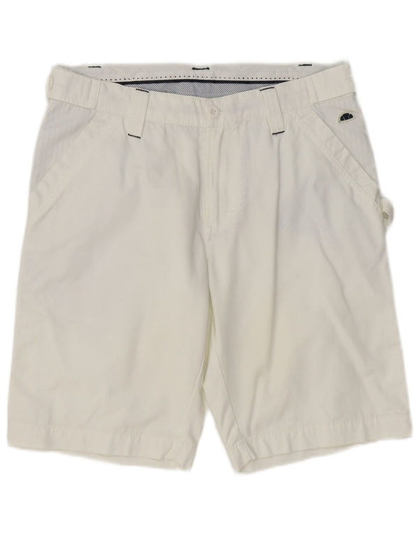 ELLESSE Herren Chinoshorts IT 48 Medium W32 Weiße Baumwolle
