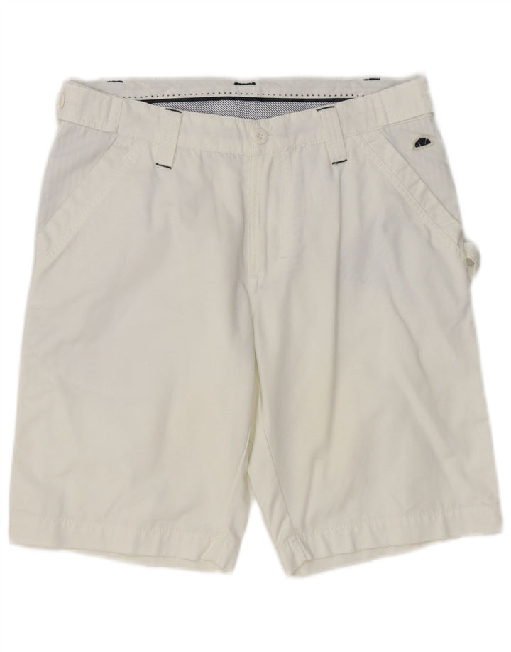 ELLESSE Herren Chinoshorts IT 48 Medium W32 Weiße Baumwolle