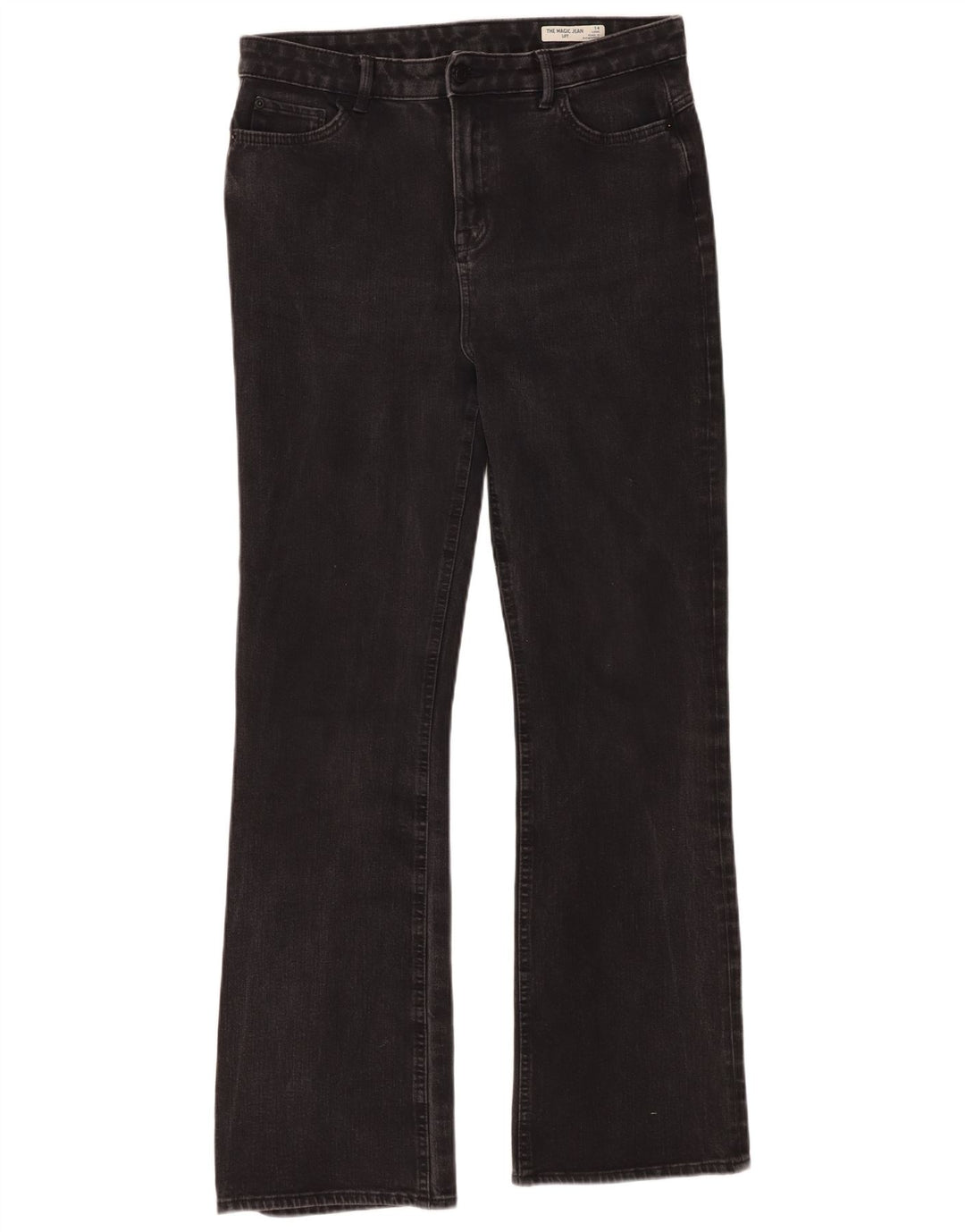 Marks & Spencer Damen Bootcut Jeans UK 14 Large W34 L31 Schwarze Baumwolle