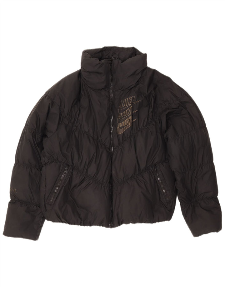 Nike Damen-Übergröße, gepolsterte Jacke mit Grafik, UK 6, XS, Schwarz, Polyester