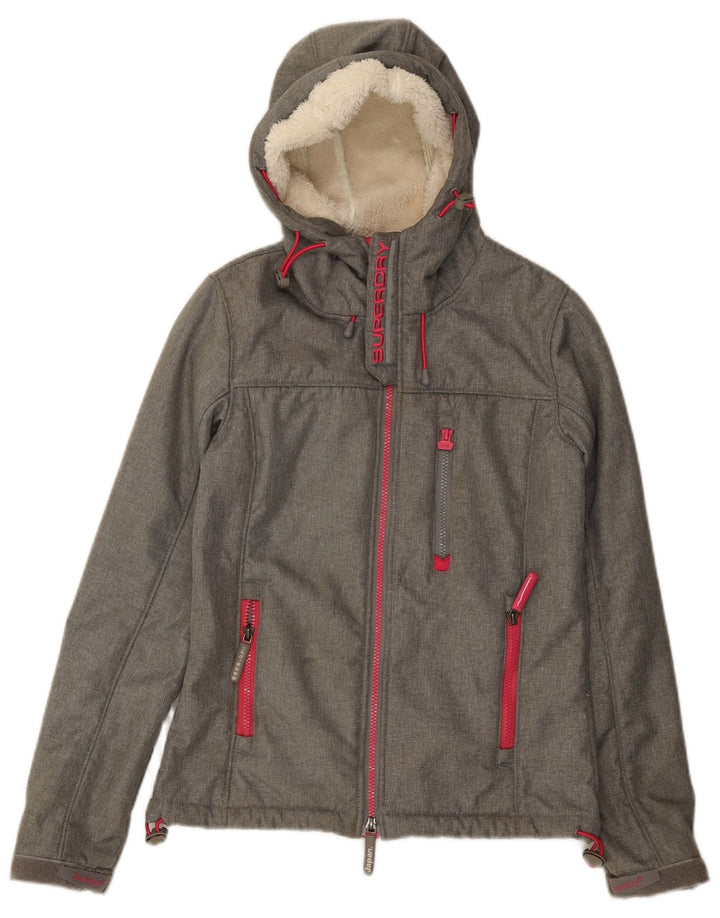 SUPERDRY Damen The Windtrekker Graphic Windjacke UK 6 XS Grau