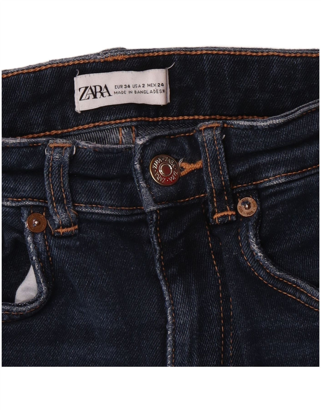 Zara Damen High Waist Skinny Jeans EU 34 2XS W24 L27 Blau