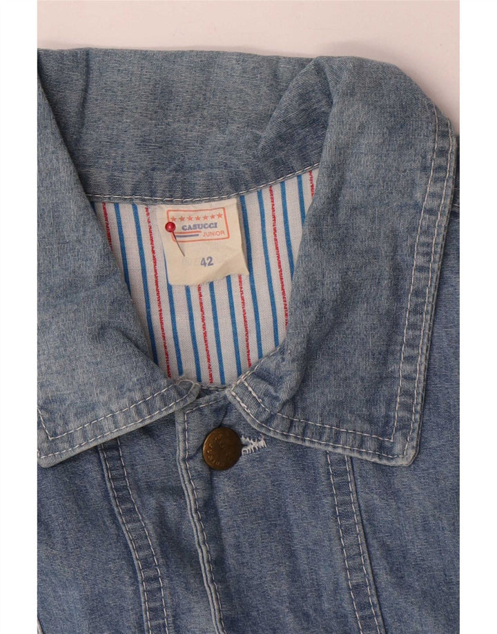 Casucci Damen Jeansjacke IT 42 Mittelblaue Baumwolle