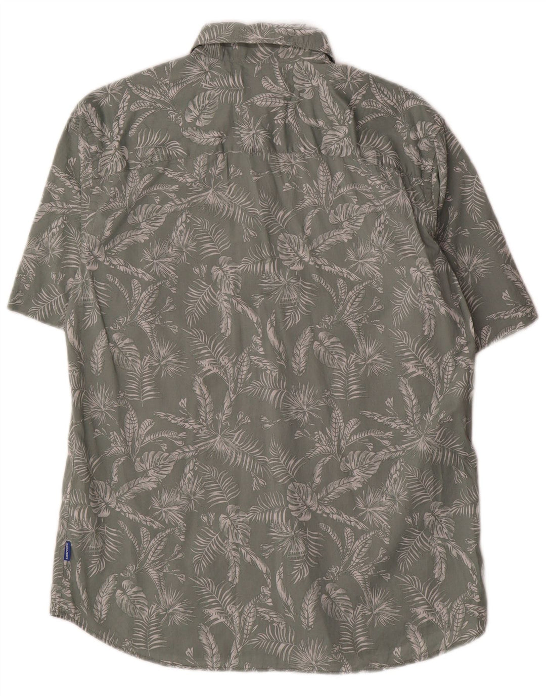 Jack & Jones Herren-Kurzarmhemd aus mittelgrüner Baumwolle mit Blumenmuster