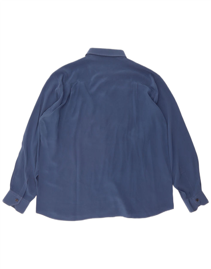CASSERA Herrenhemd Größe 42 16 1/2 große marineblaue Seide