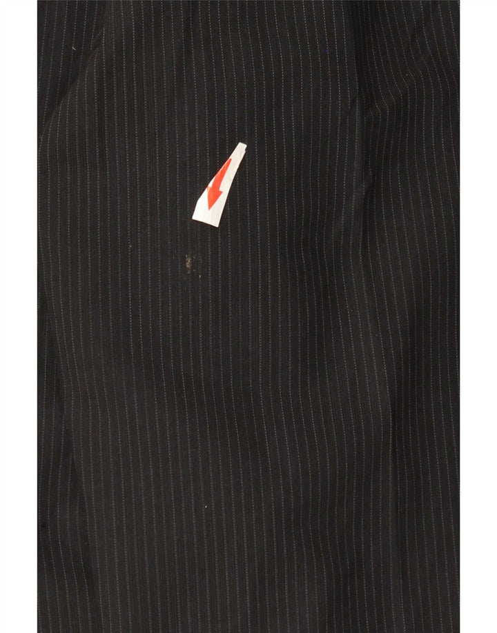 Marks & Spencer Herren-Anzughose mit Pegged-Anzug, W36 L33, schwarzes Nadelstreifen-Polyester