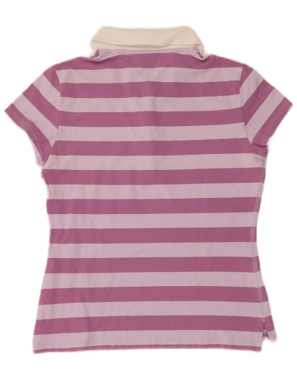 Tommy Hilfiger Damen Rugby-Poloshirt UK 14 Large Lila gestreift