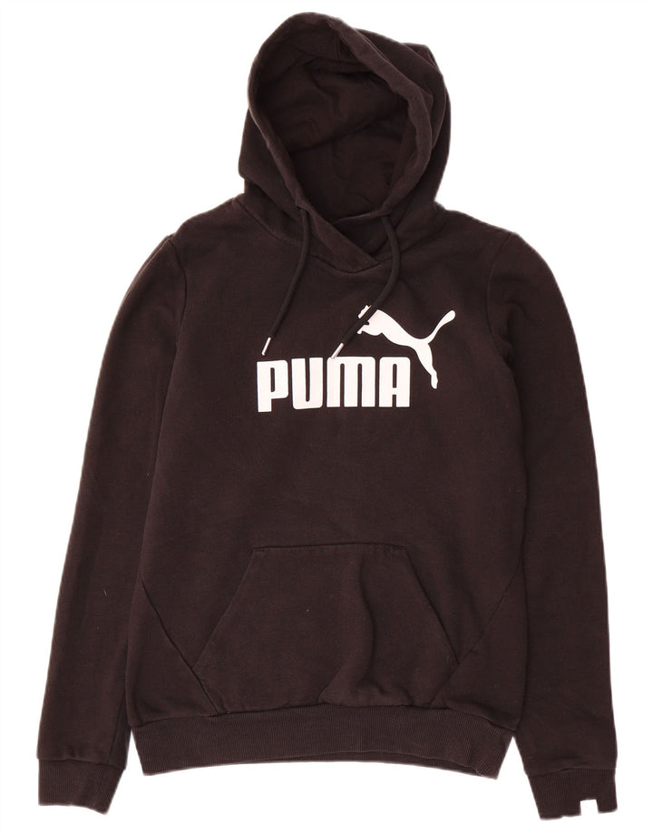 Puma Womens Graphic Hoodie Pullover UK 10 Small Schwarz Polyester
