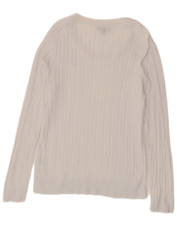 Tommy Hilfiger Damen-Pullover mit U-Boot-Ausschnitt, UK 18, XL, weiße Baumwolle
