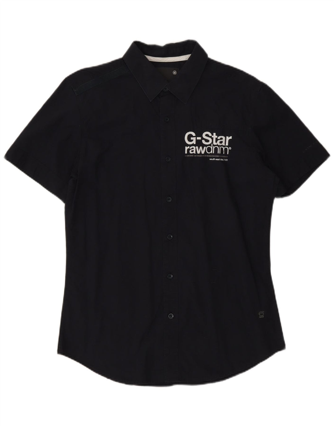G-Star Herren-Kurzarmhemd aus Baumwolle in mittlerem Marineblau