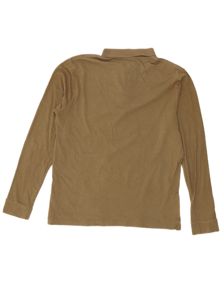 French Connection Herren-Poloshirt mit normaler Passform, langärmelig, Mittelkhaki