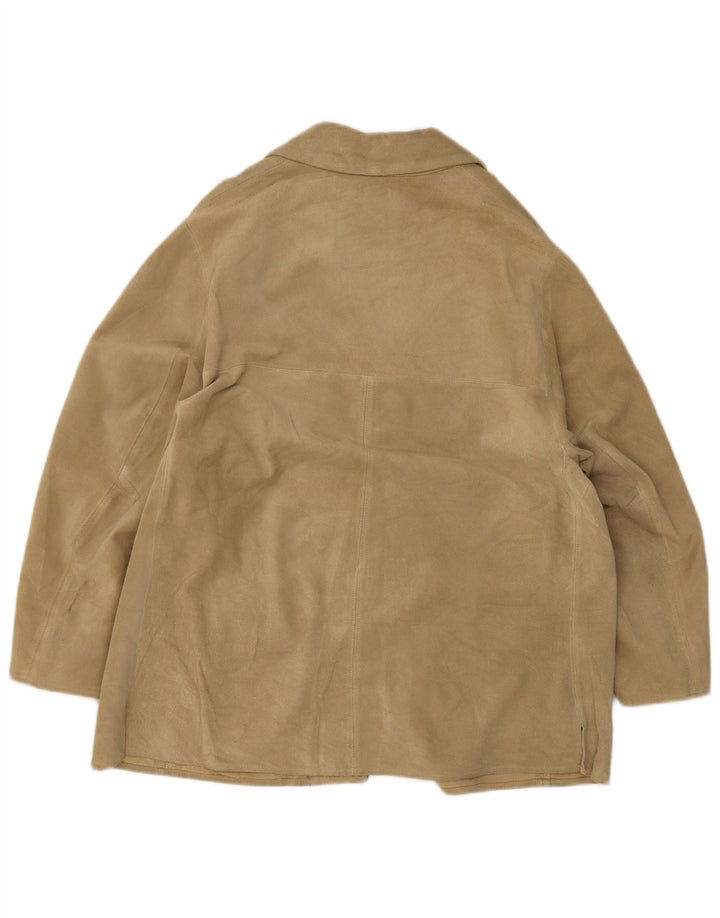 Massimo Rebecchi Damen 4-Knopf-Wildleder-Blazerjacke UK 14 Mittelbeige