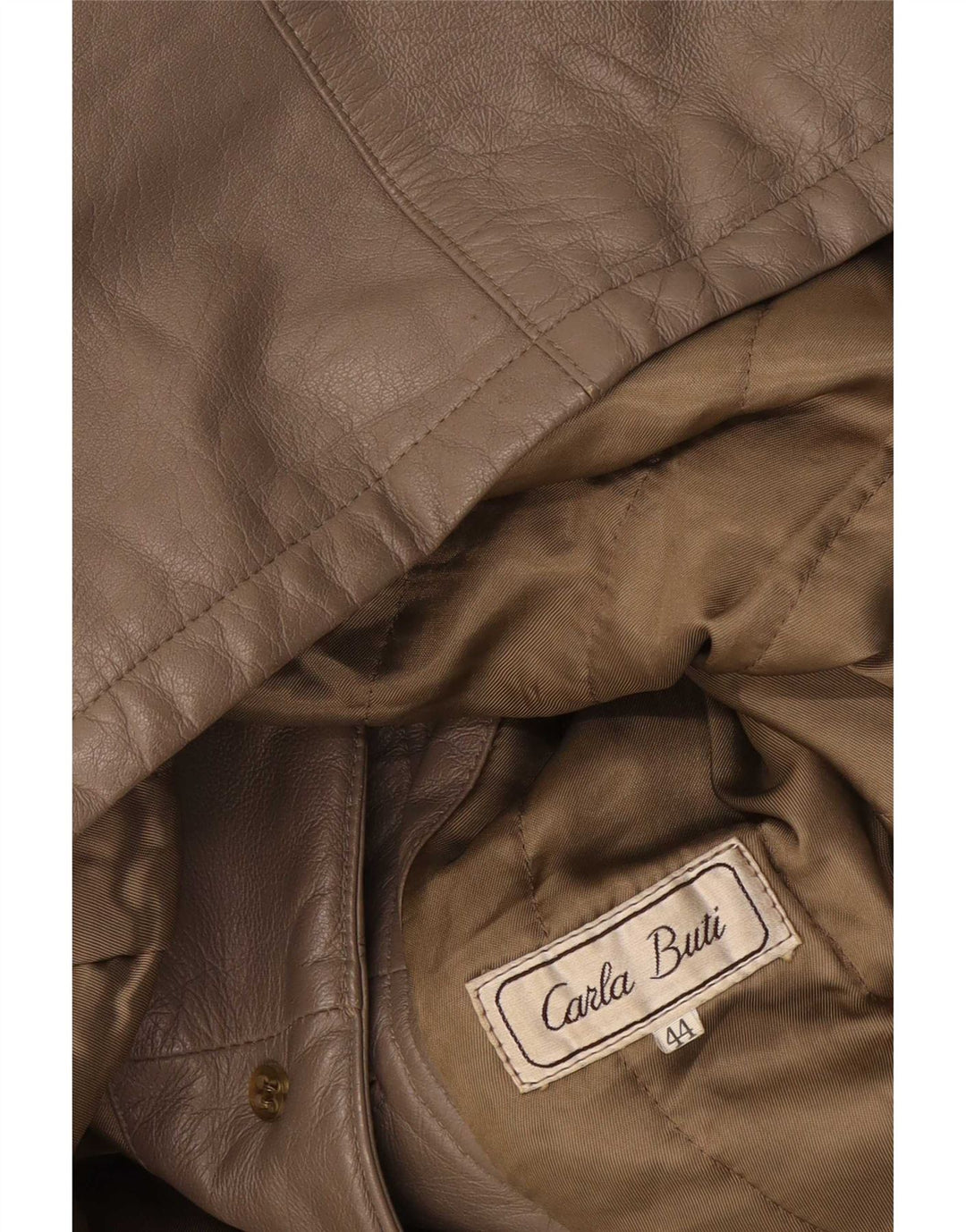 Carla Buti Damen Lederjacke IT 44 Mittelgrau