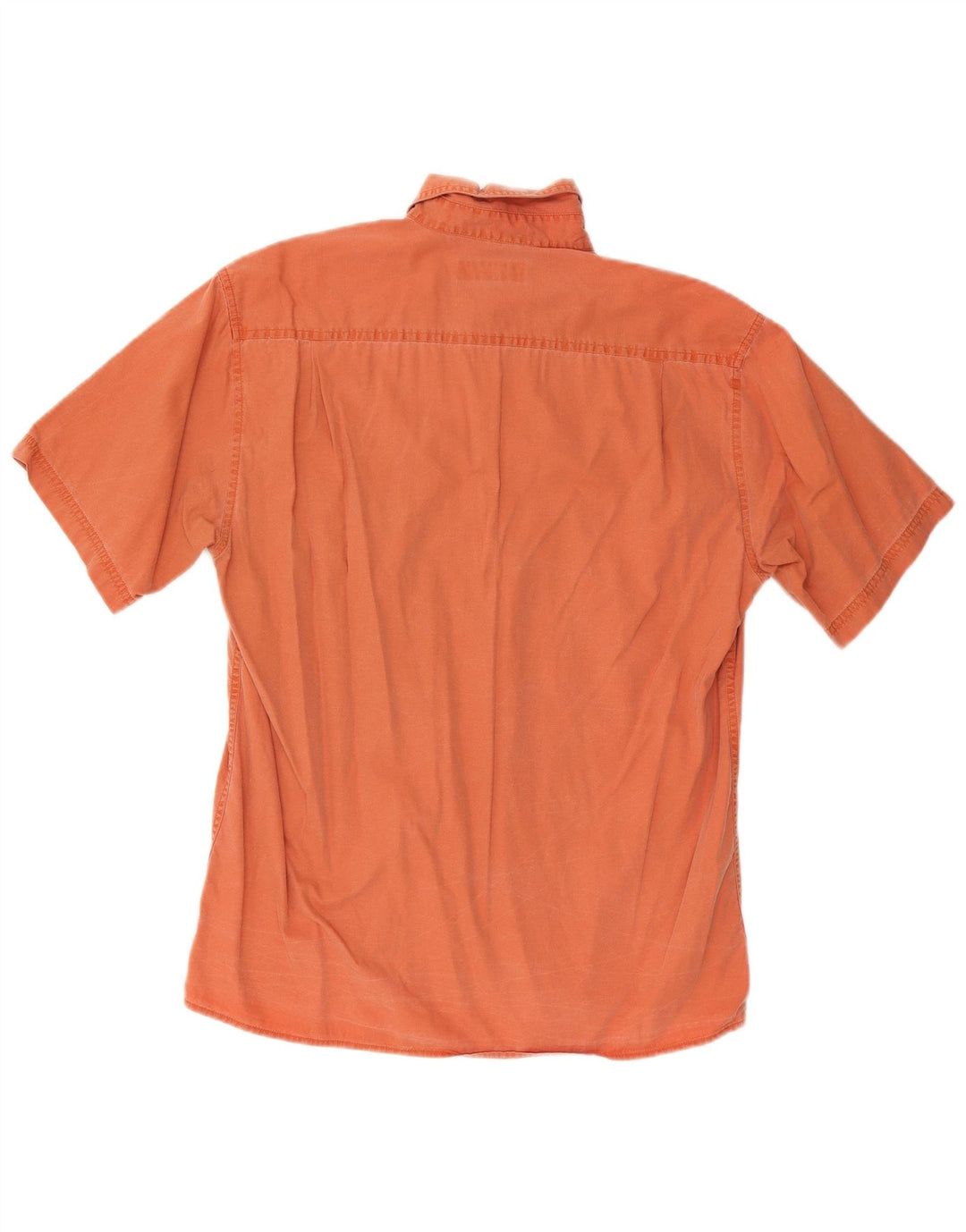 Wrangler Herren Kurzarmhemd Mittelorange Baumwolle