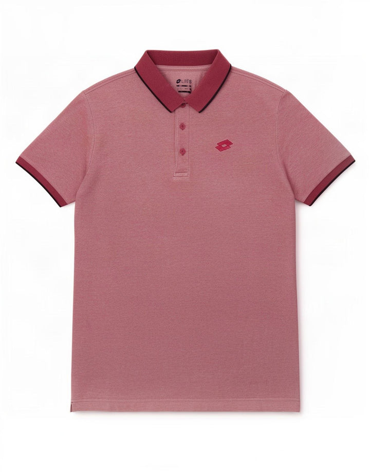 Lotto Herren-Poloshirt aus mittlerer burgunderroter Baumwolle
