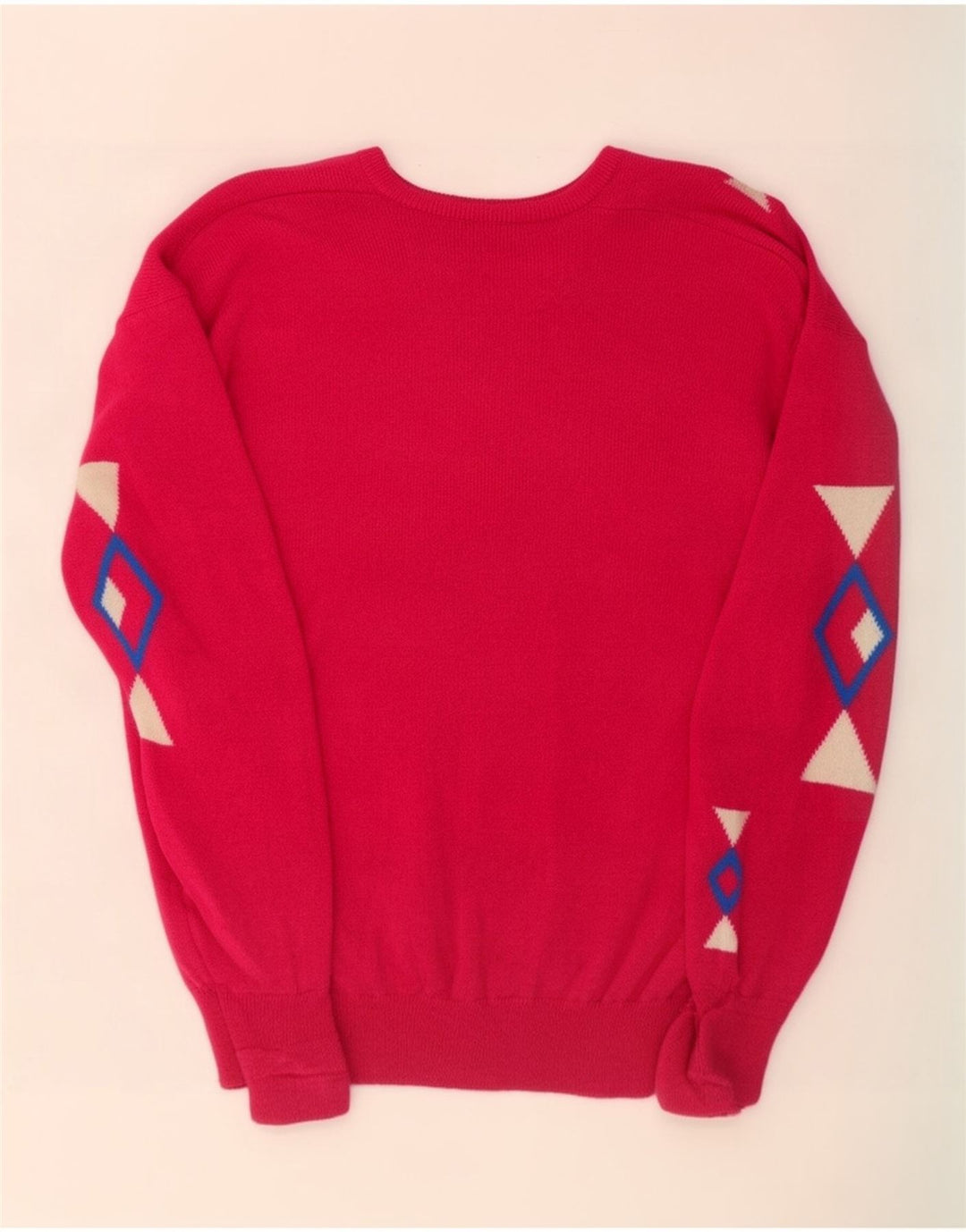 Pringle Herren-Pullover mit V-Ausschnitt, mittelrosa, geometrische Wolle