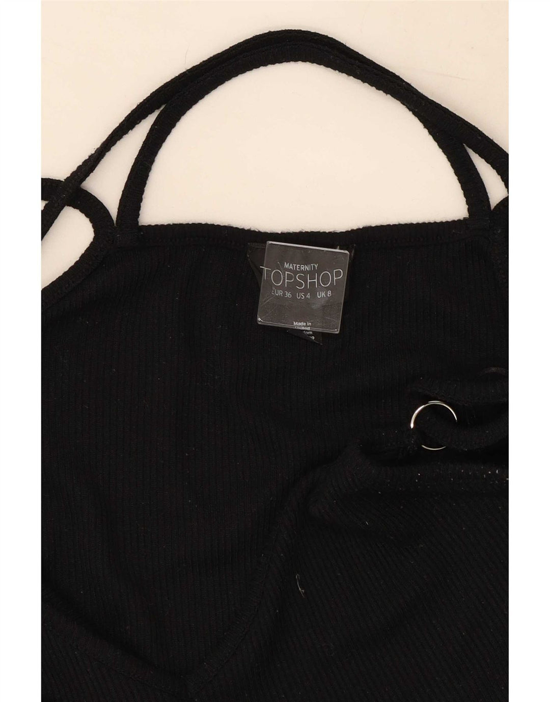 Topshop Damen Slip Dress UK 8 Small Schwarz Polyester