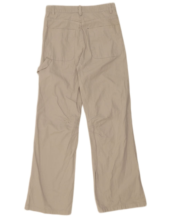 Zara Damen-Freizeithose mit weitem Bein, EU 36, XS, W26, L32, beige Baumwolle